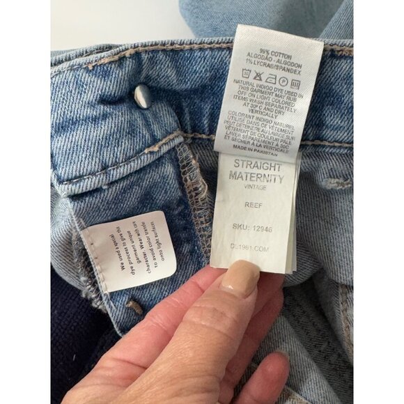 DL1961 NEW Patti Straight Maternity Jeans Size 27 DL Vintage Light Wash Ankle - Picture 11 of 12